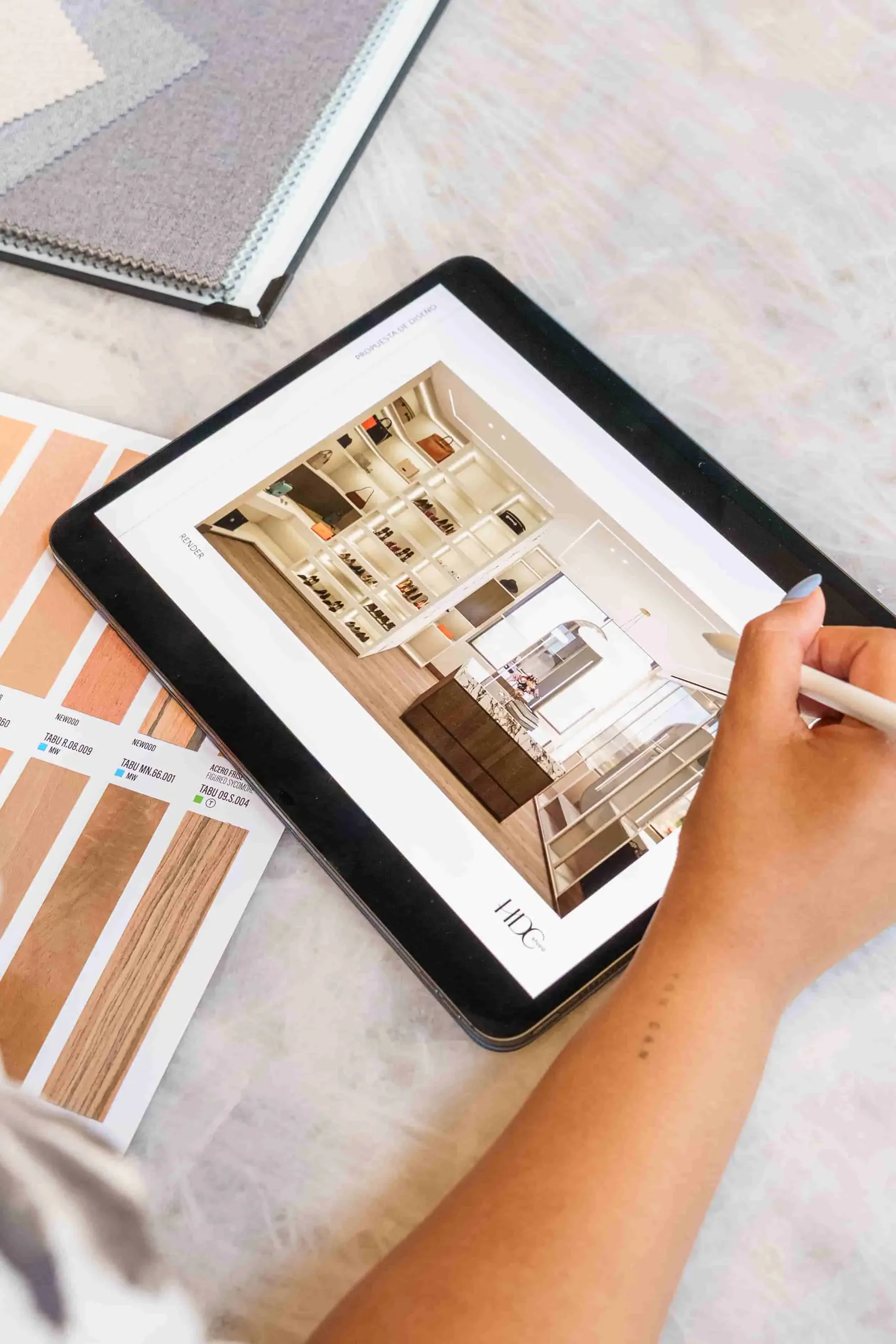 Diseño de showroom en tablet